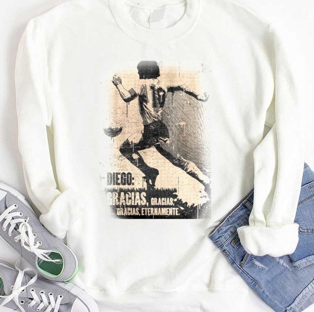 Rest In Peace Diego Distressed Design Diego Maradona Football Unisex T-Shirt