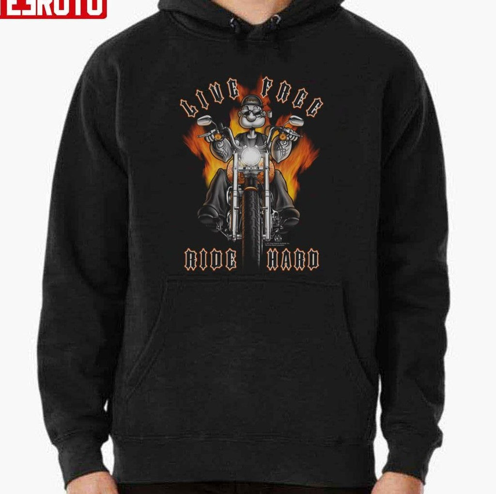 Popeye Ride Hard Brand Popeye The Sailor Unisex Hoodie