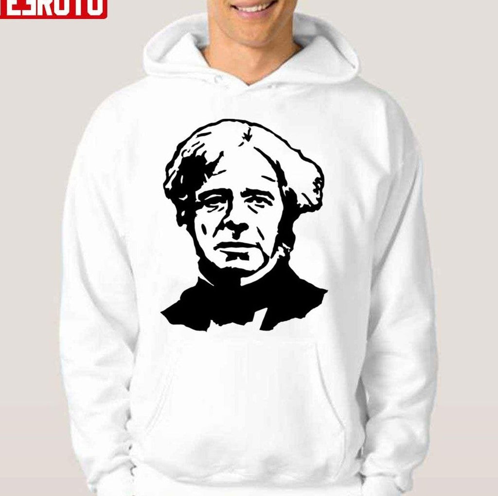 Black And White Portrait Michael Faraday Stencil Unisex Hoodie