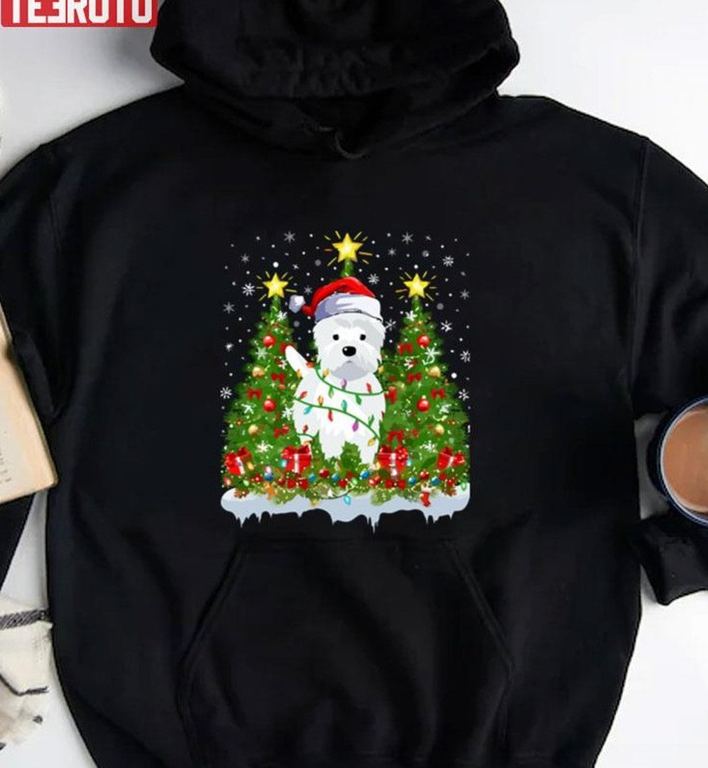 Puppy Westie Christmas Tree Dog Unisex Sweatshirt