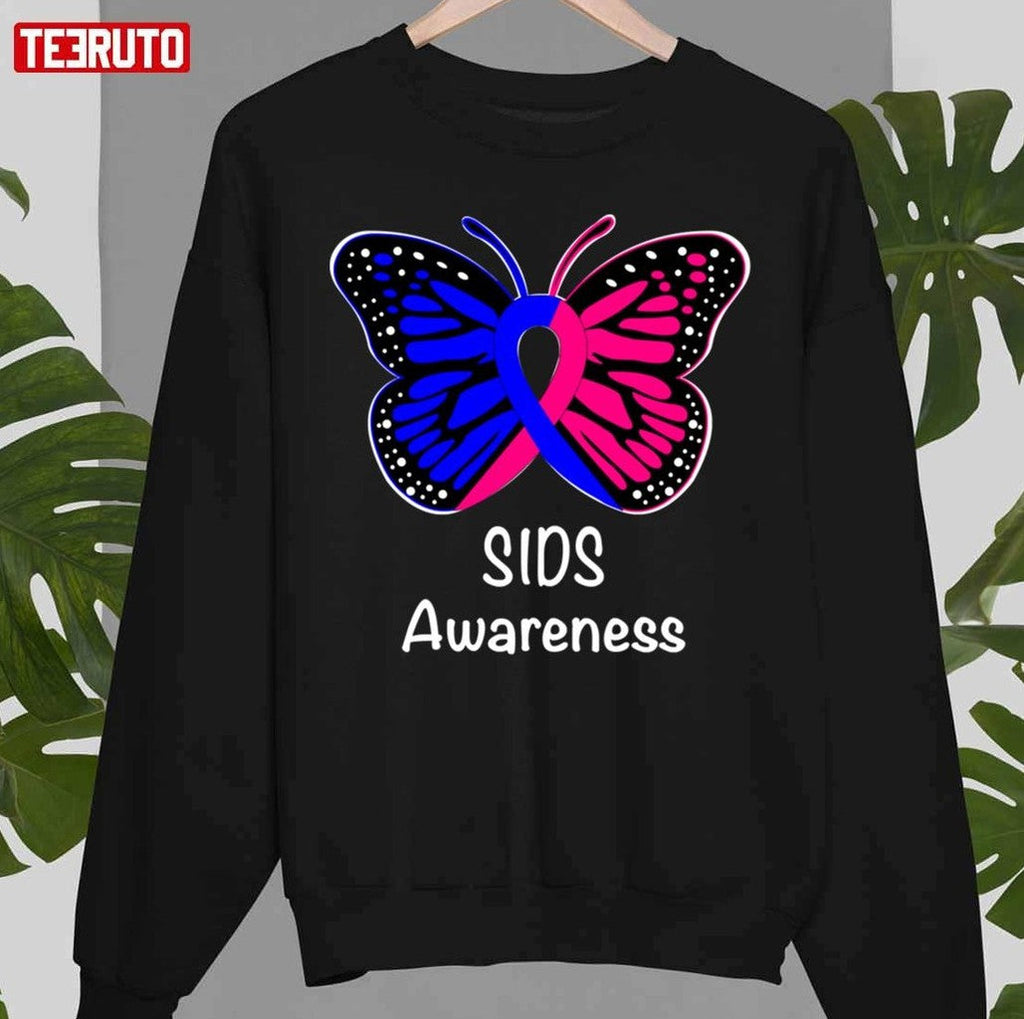 Sids Awareness Warrior Support Sudden Infant Death Syndrome Butterly Unisex T-Shirt