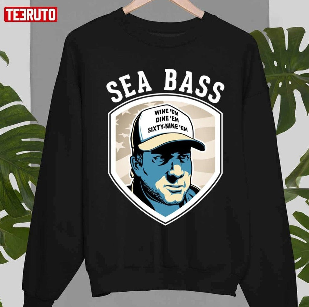Sea Bass Wine 'em Dine 'em Sixty-Nine 'em Dumb &amp; Dumber Unisex T-shirt