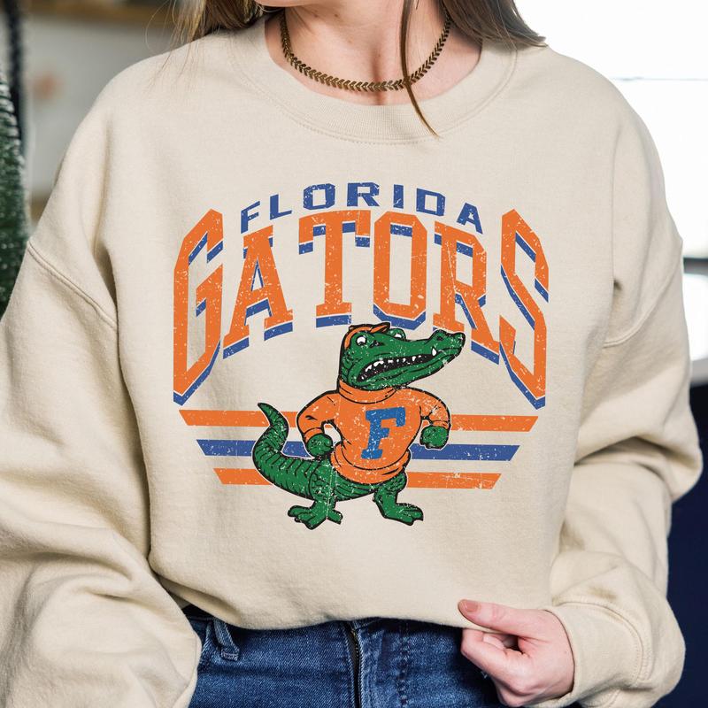 Florida Gators Vintage  Football NCAA Sweatshirt, Vintage Sweatshirt NCAA, Classic Sport Sweatshirt, Gifts For Football Fan Sport