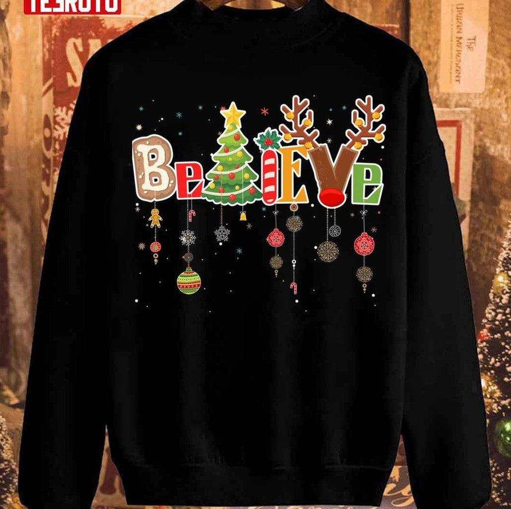 Believe In Santa Merry Christmas Buddy The Elf Unisex Sweatshirt