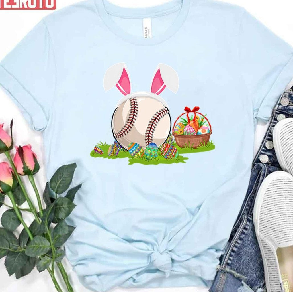 Baseball Happy Easter Bunny Baseball Unisex T-shirt