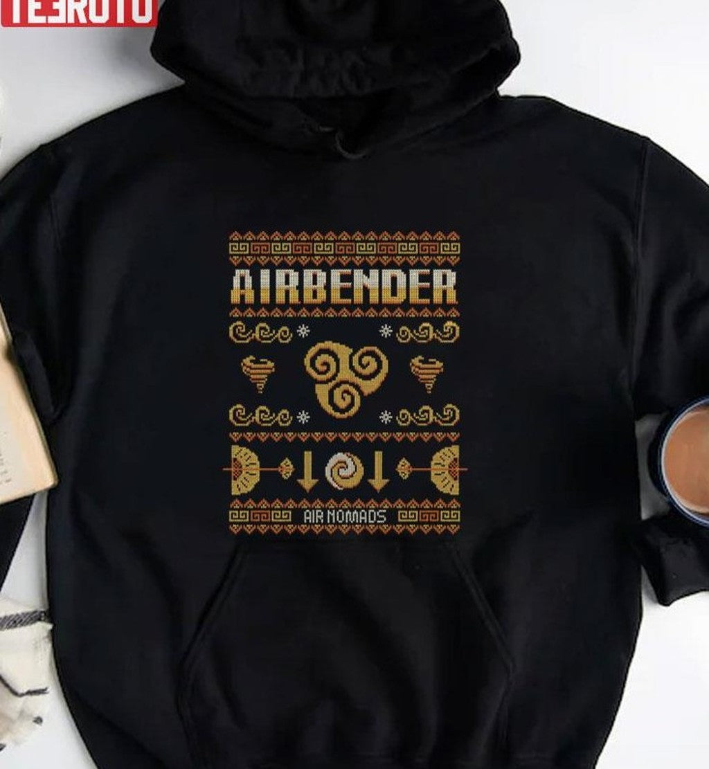 Avatar Airbending Aang Christmas Tenzin Air Nomads Last Airbender Ugly Knitted Pattern Unisex Sweatshirt