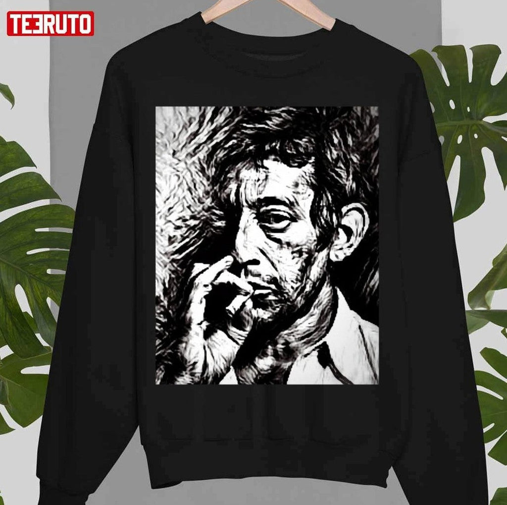 Serge Gainsbourg Noirs Ne Dessin Blanc Graphique Unisex T-Shirt