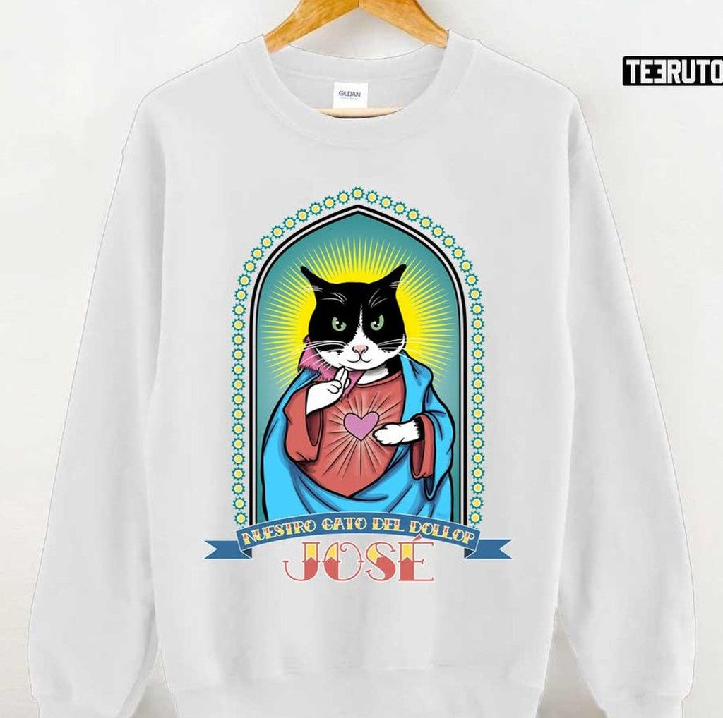 The Dollop José Prayer Candle Funny Cat Unisex Hoodie
