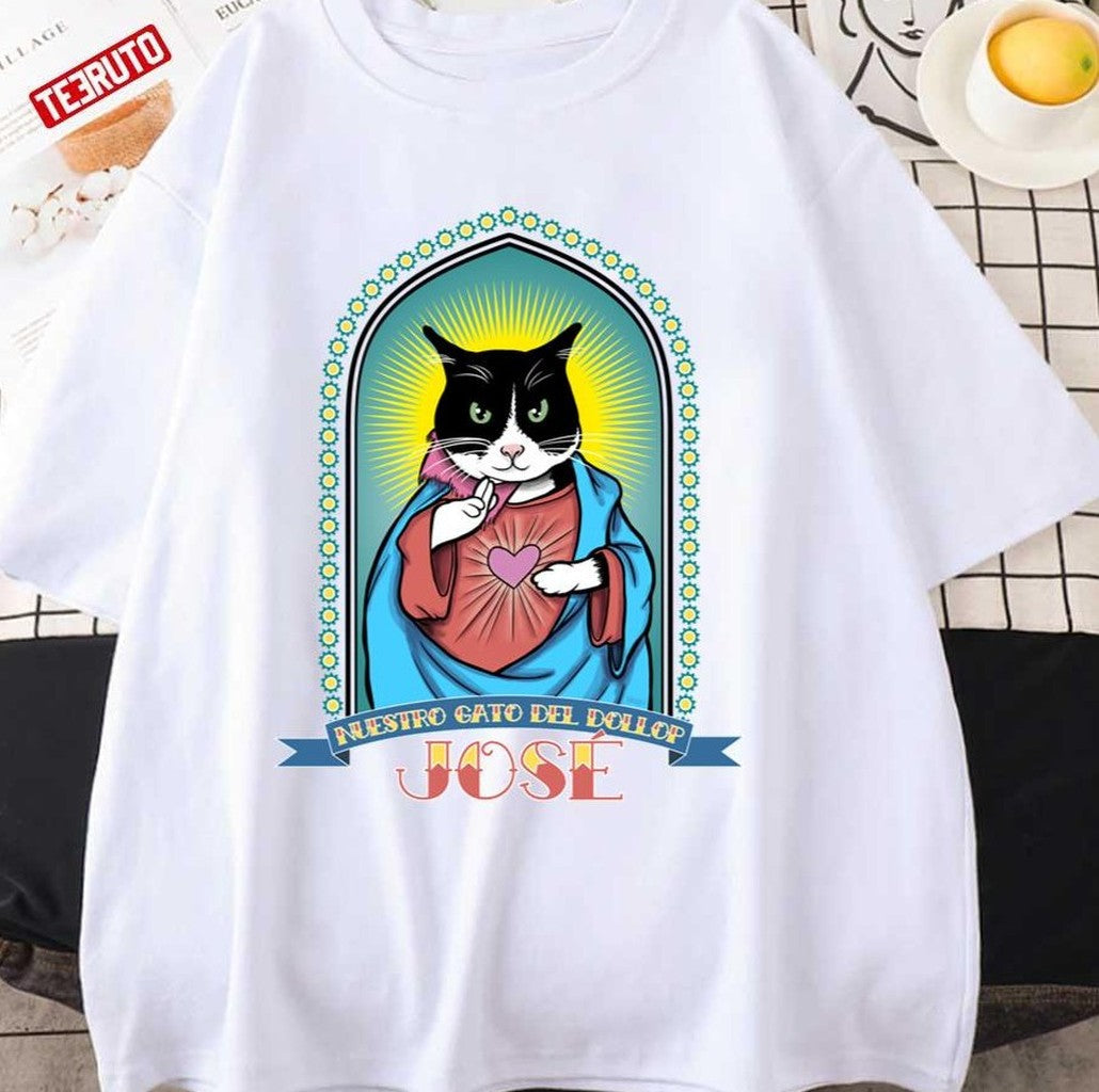 The Dollop José Prayer Candle Funny Cat Unisex Hoodie