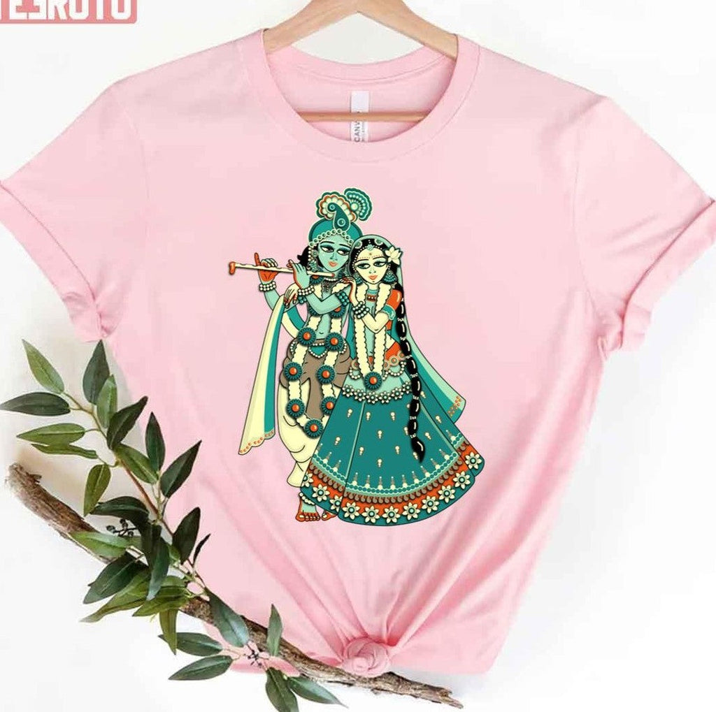 Radha Krishna Grey Unisex T-Shirt
