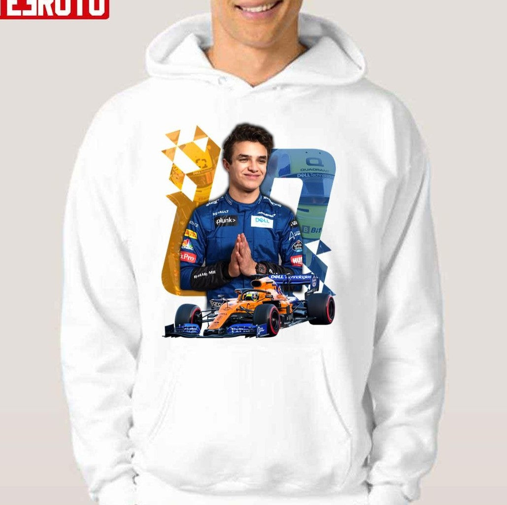 Portrait Lando Norris 4 Racing Design Unisex Hoodie