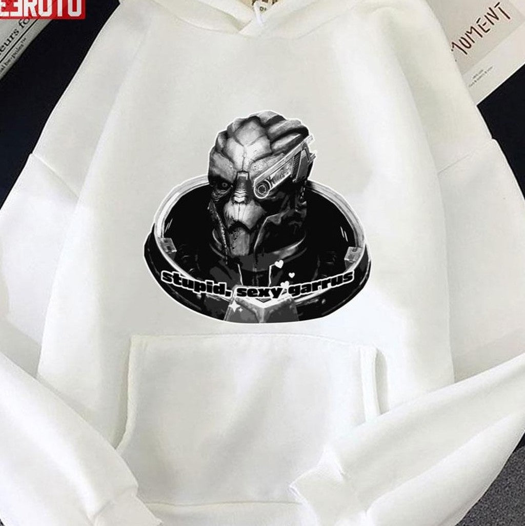 Stupid Sexy Garrus Rpg Gaming Gamer Husbando Shakarian Alien Mass Effect Space Sci Fi Unisex Hoodie