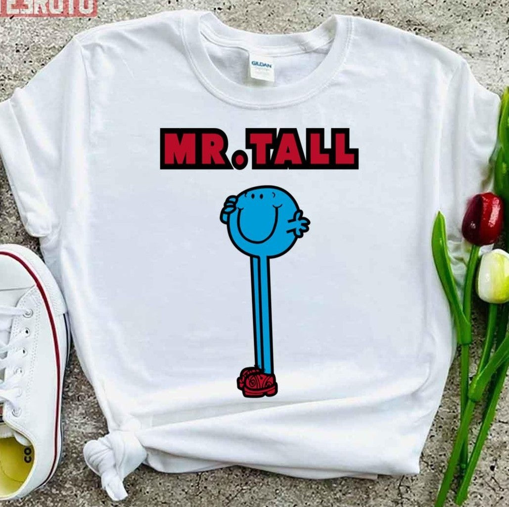 Mr Tall Little Miss And Mr Men Unisex T-Shirt