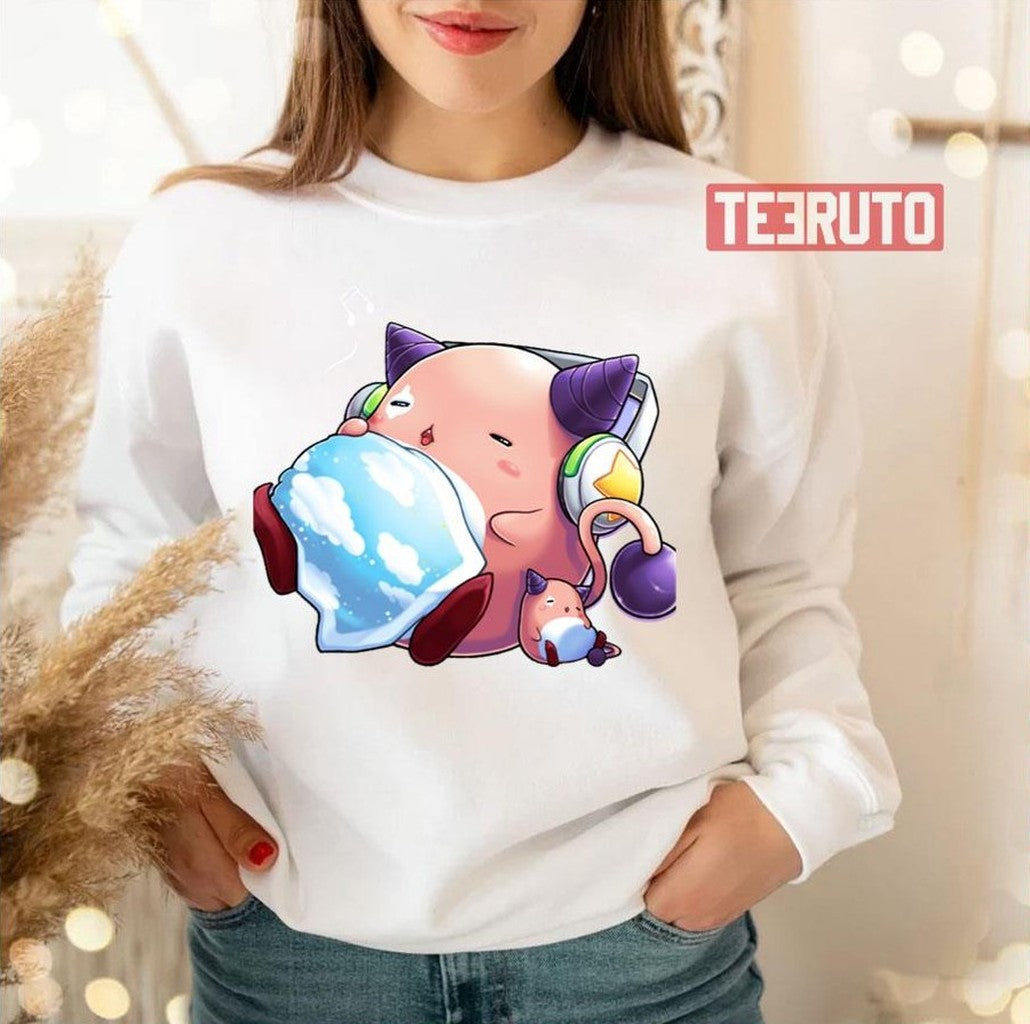 Sleeping Pink Bean Maplestory Steker Unisex Sweatshirt