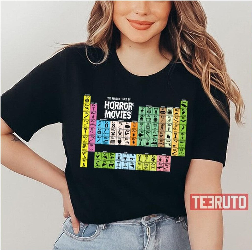 Periodic Table Of Horror Movies Unisex T-Shirt