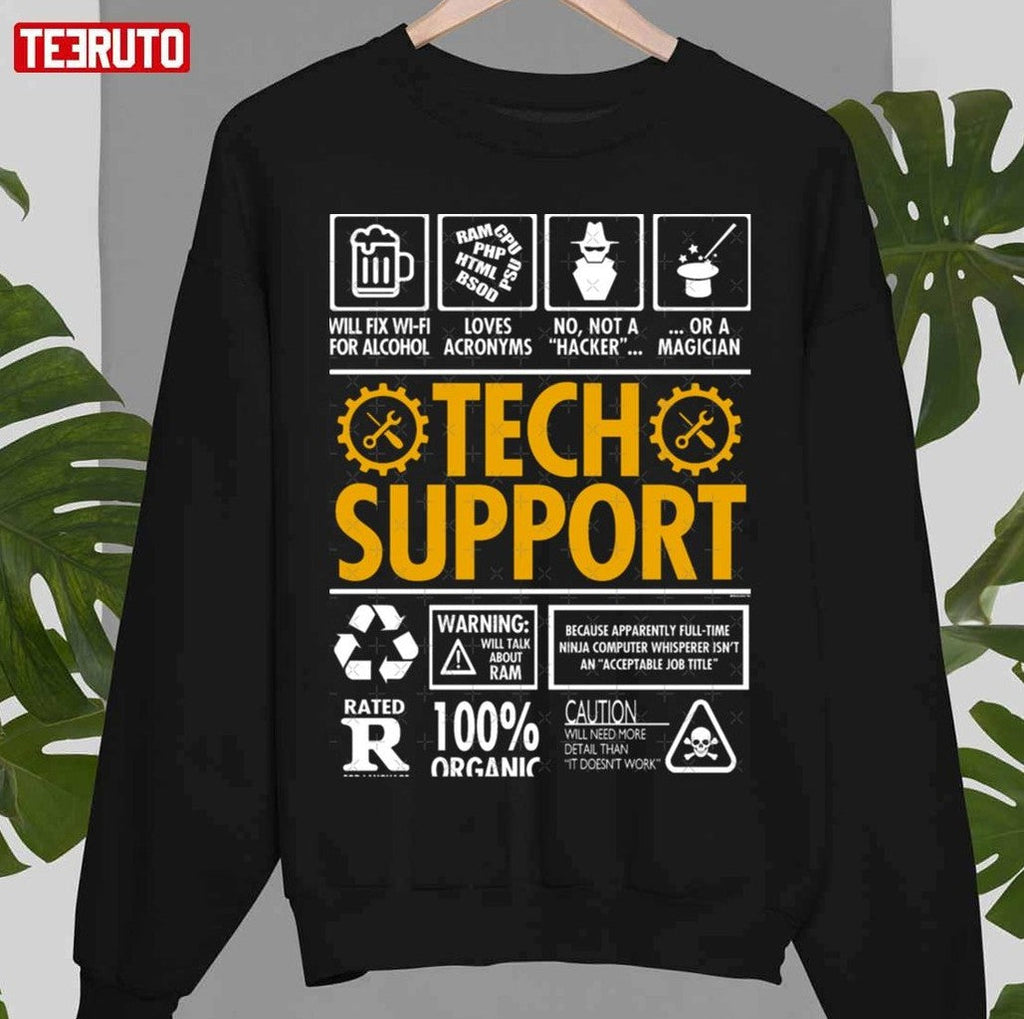 Tech Support Funny It Helpdesk Graphic Unisex Sweatshirt