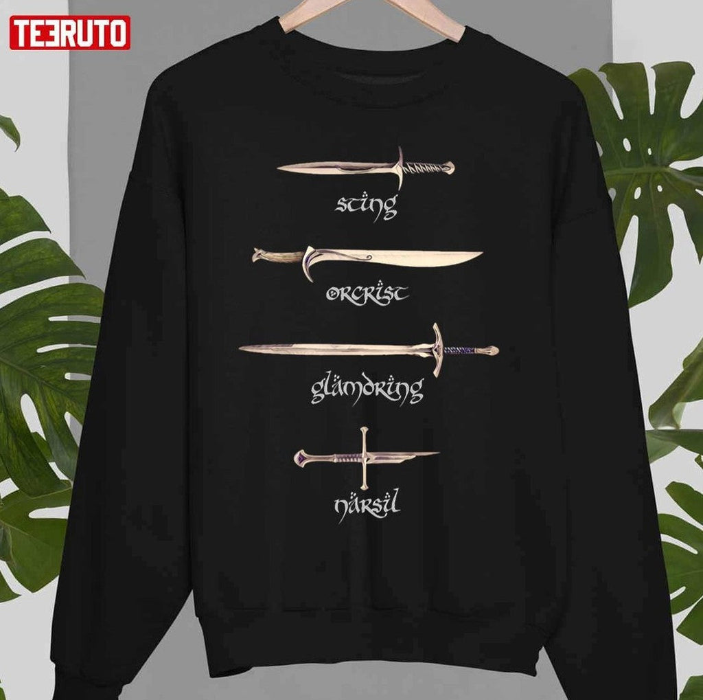 Swords Sting Orcrist Glamdring Narsil Fantasy Unisex Sweatshirt