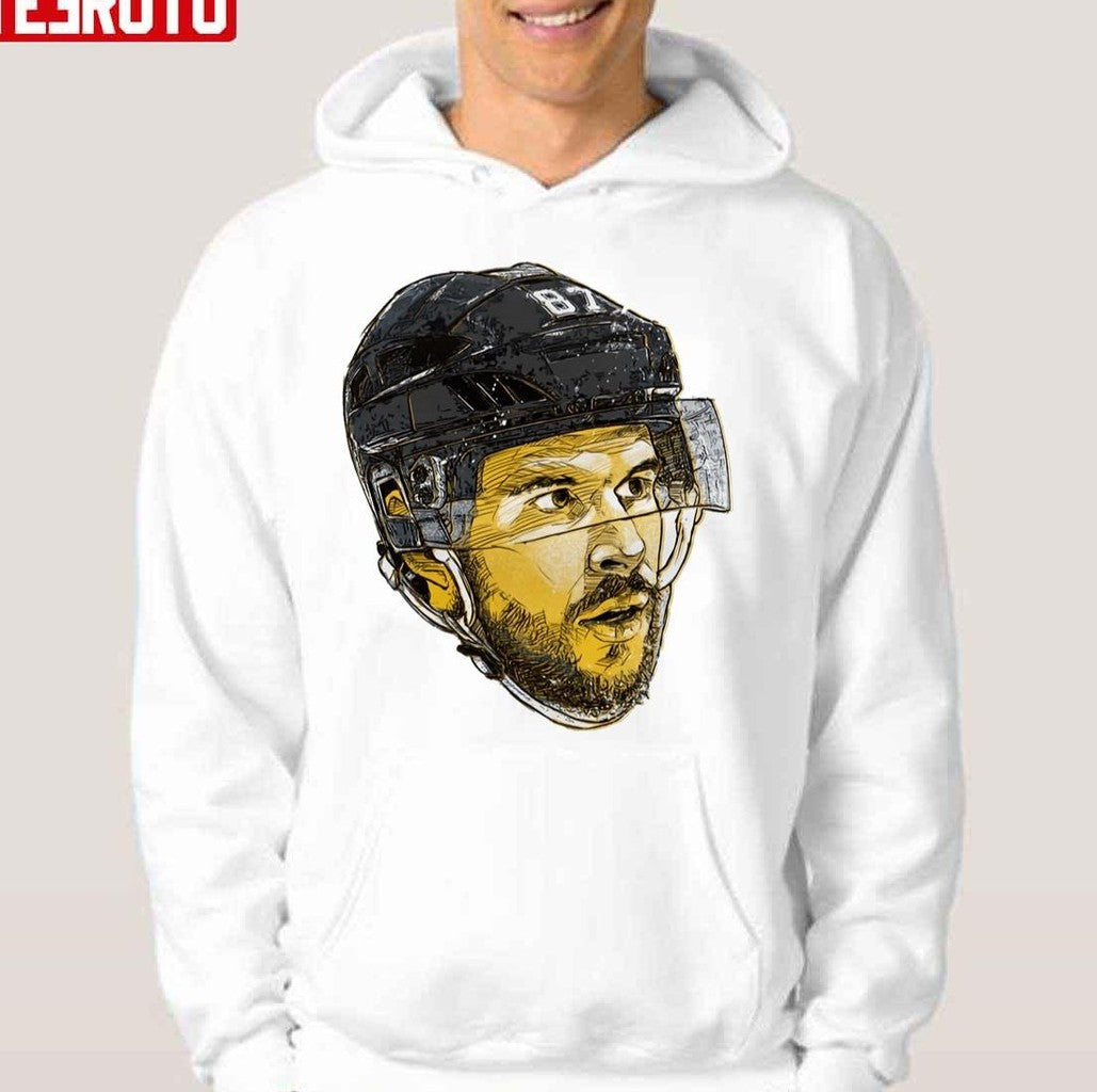 Number 87 Pittsburgh Penguins Sidney Crosby Bust Unisex Hoodie