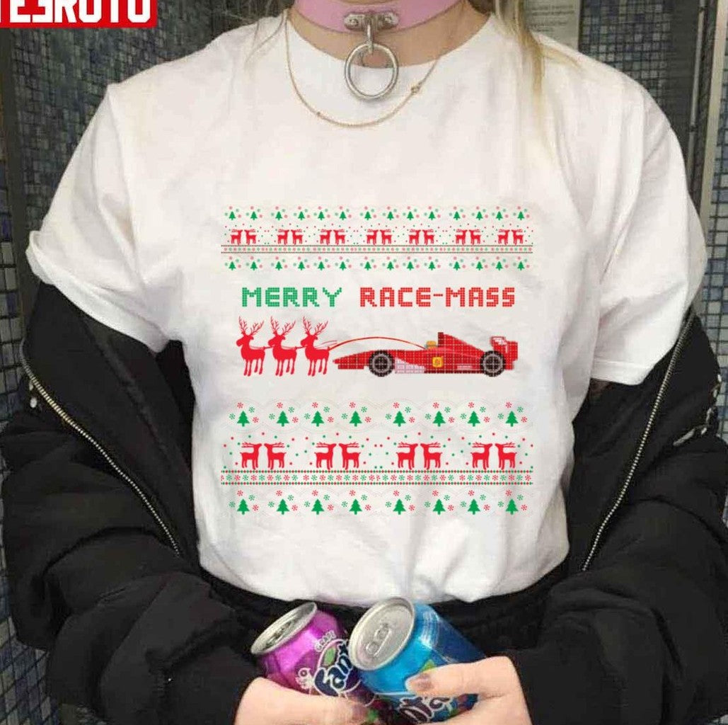 Santa Race Sticy F1 Christmas Merry Race-Mass Unisex Sweatshirt