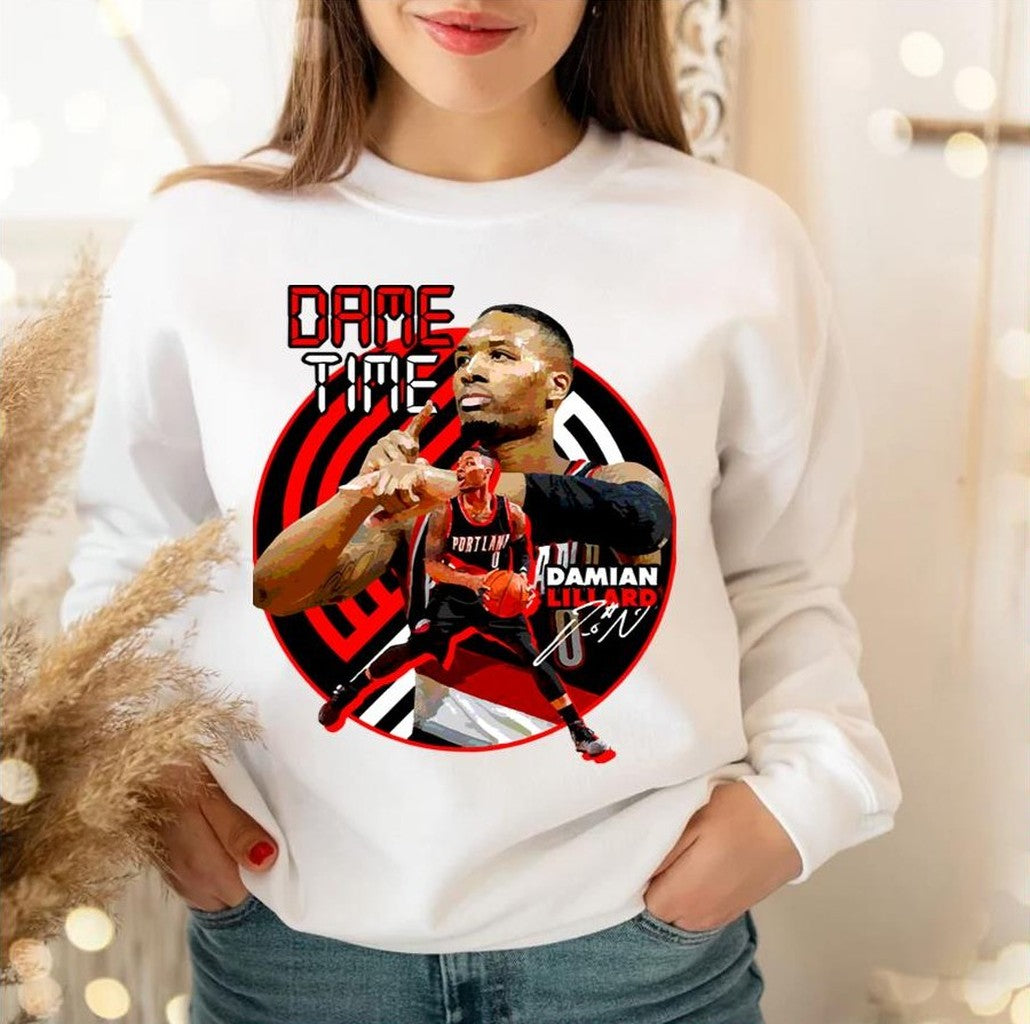 Round Design Damian Lillard Dame Time Signature Unisex Sweatshirt