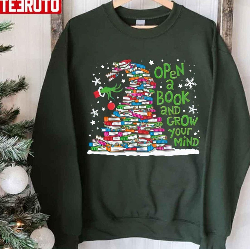 The Grinch Open A Book And Grow Your Mind Unisex Sweatshirt