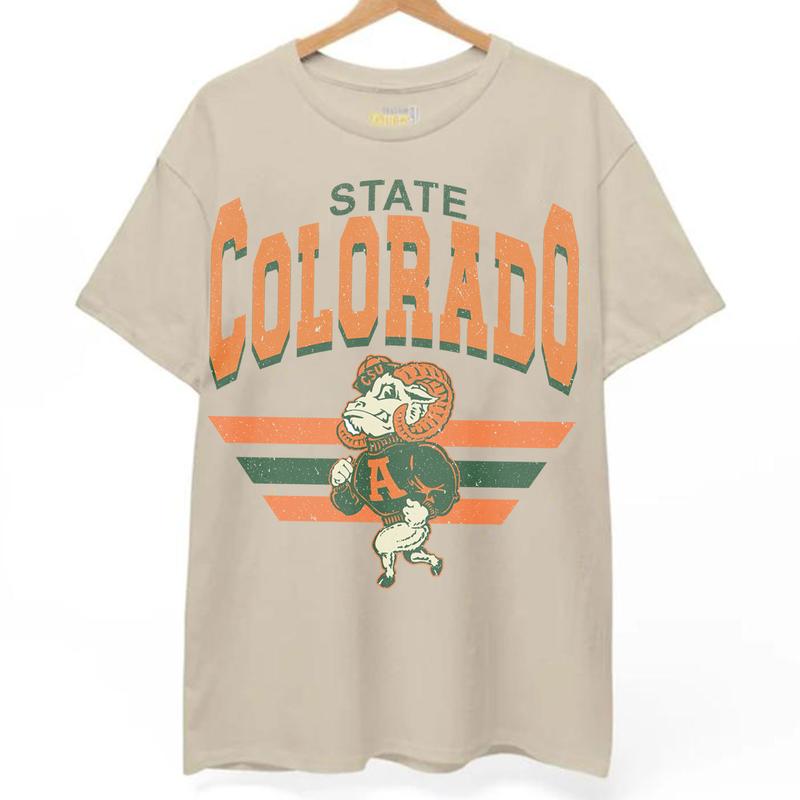 Colorado State Rams Vintage NCAA Sweatshirt, University Football Shirt, Classic Gift for Fans, Men, Women, Unisex Cotton T-Shirt, Vintage Style