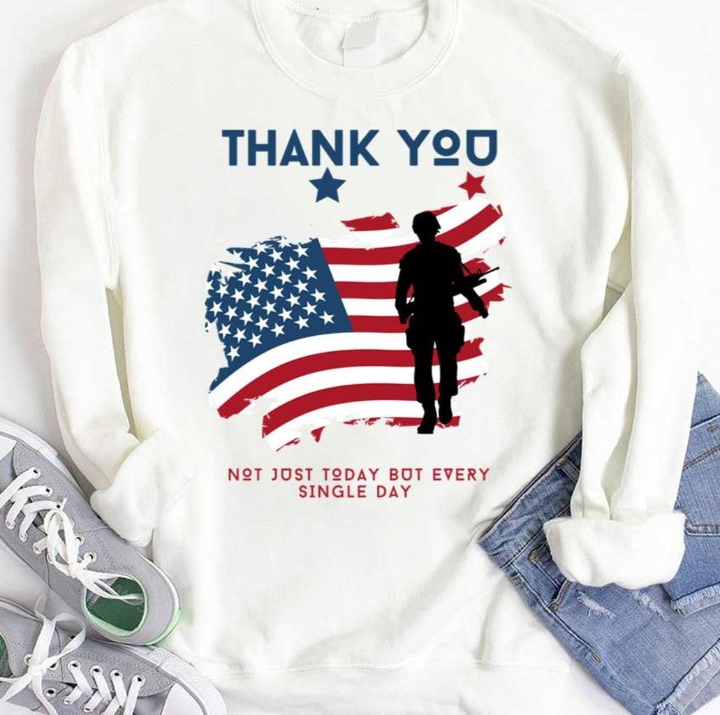 Thank You Veterans Veterans War Soldiers American Flag Unisex Hoodie