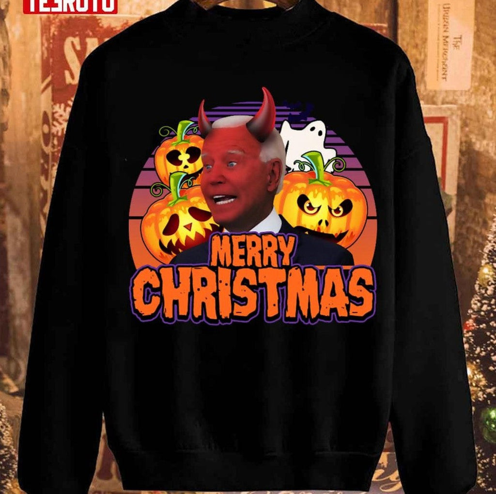 Biden Halloween Funny Confused Merry Christmas Unisex Sweatshirt