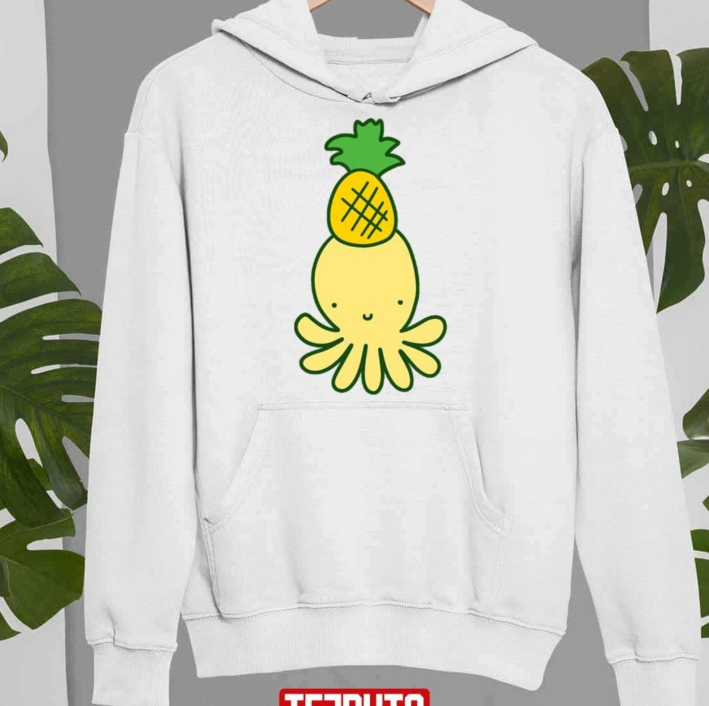 Pineapple Octopus Chibi Yellow Design Unisex Sweatshirt