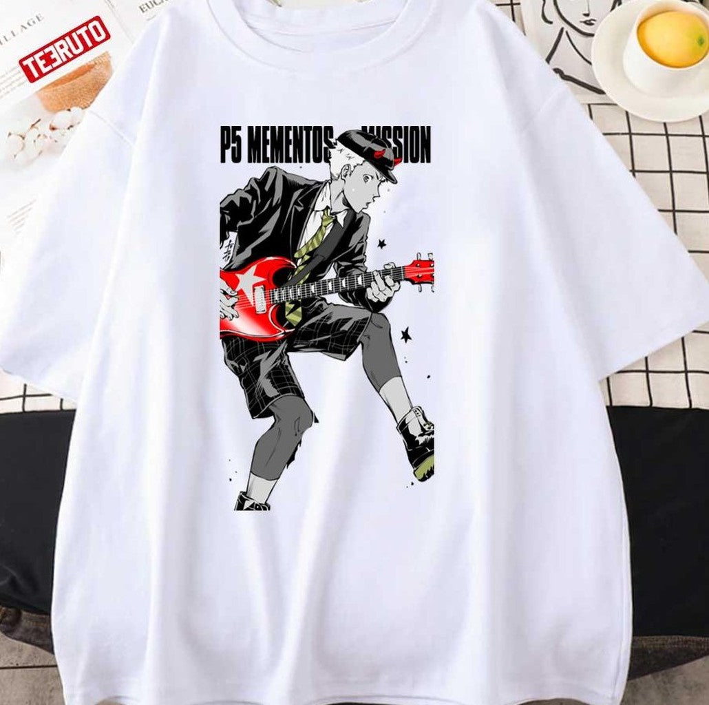 Playing Guitar Mementos Ryuji Mementos Misson Persona 5 Unisex T-shirt