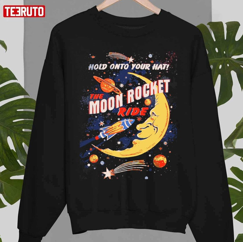 Rocket Moon Ride Vintage Unisex T-Shirt
