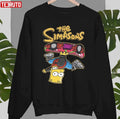 Bart Simpson And The Skateboard The Simpsons Unisex Sweatshirt