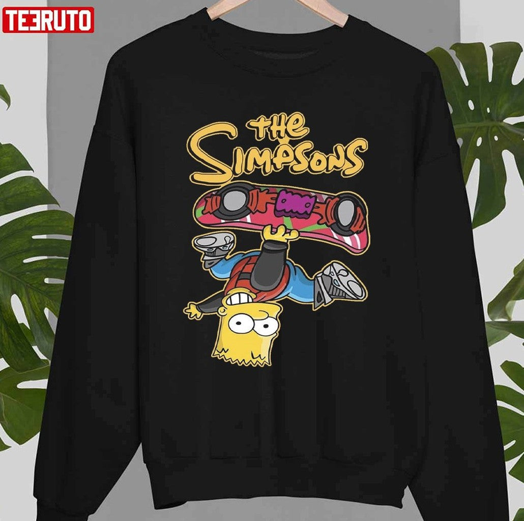 Bart Simpson And The Skateboard The Simpsons Unisex Sweatshirt