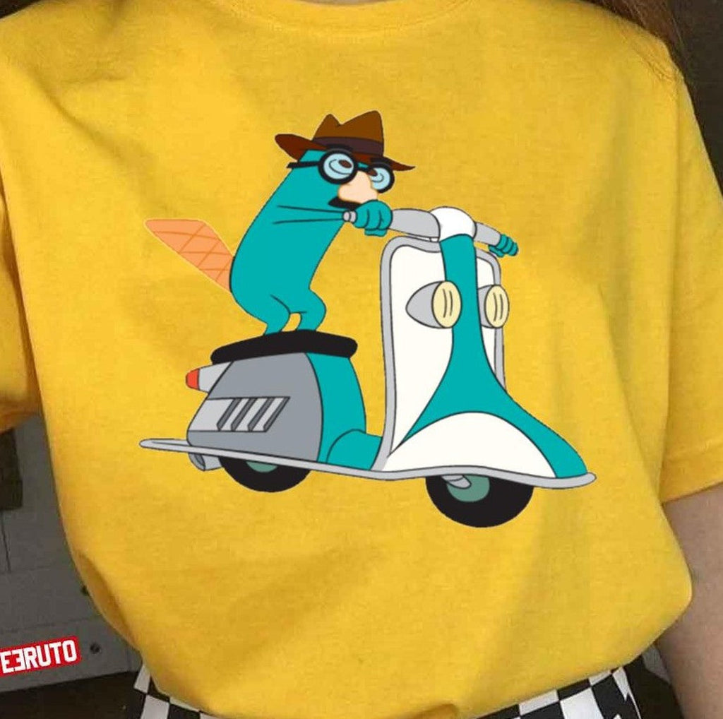 Perry The Platypus Riding Bike Phineas And Ferb Unisex T-Shirt