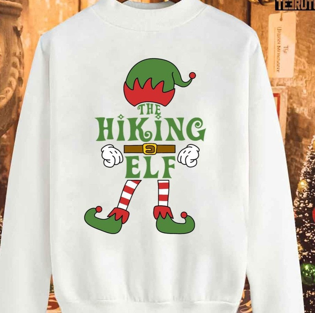 The Hiking Elf Christmas Family Matching Outfits Group Attire Unisex Sweatshirt