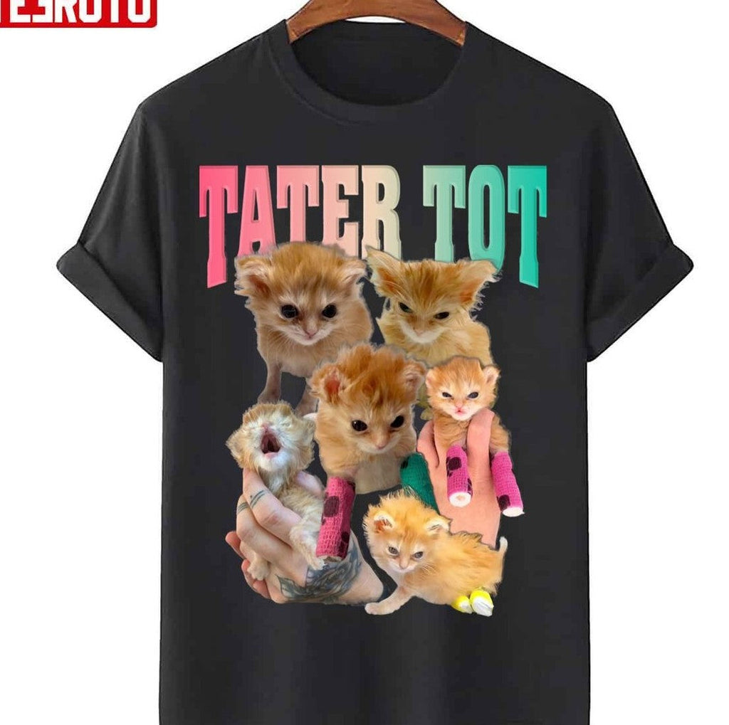 Tater Tot Collage Design Tiktok Cat Unisex Sweatshirt