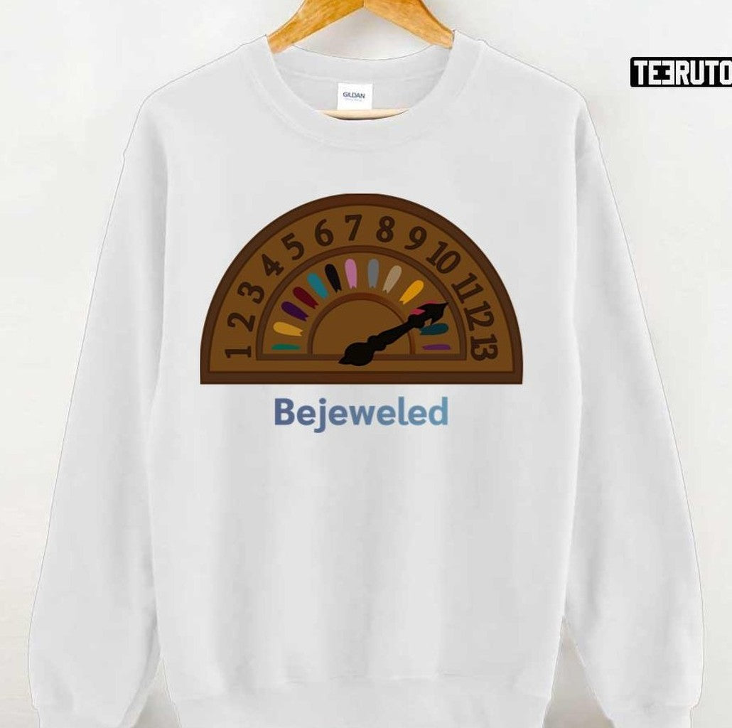Bejeweled Vintage Hall Indicator With All Taylor Swft Albums Midnights Unisex T-shirt