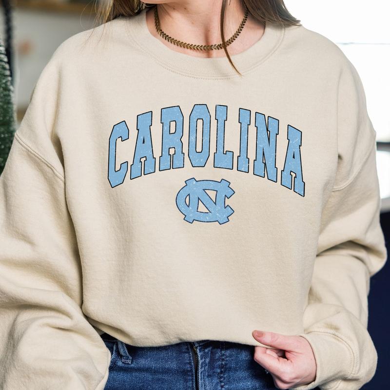North Carolina Tar Heels Vintage Football NCAA Trendy Sweatshirt, University of North Carolina Unisex Football NCAA Shirt, Gift For Men, Gift For Girl