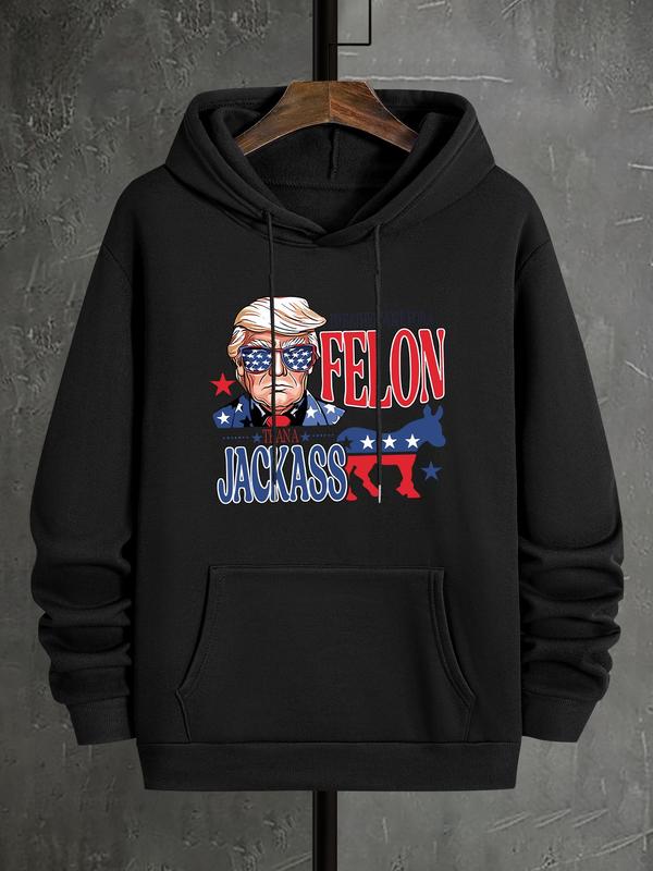 Men's Letter Graphic Print Drop Shoulder Hoodie, Casual Drawstring Pocket Sweatshirt, Daily Outdoor Men's Fashion for Spring & FallÂ 