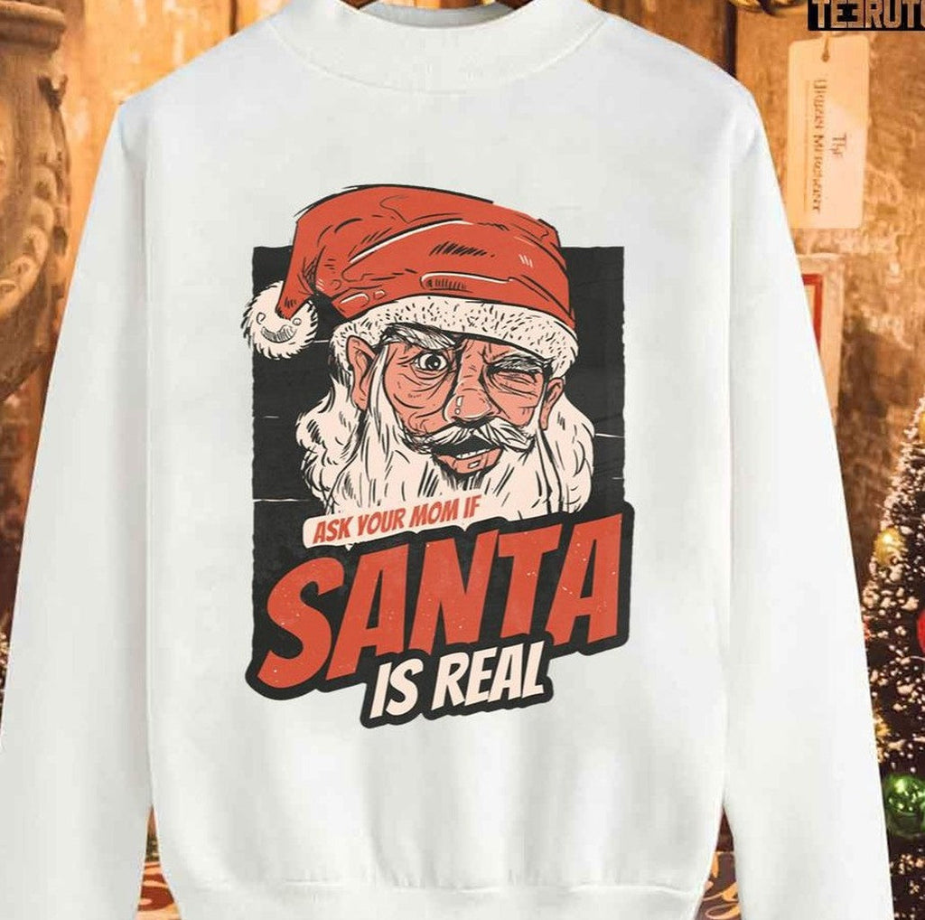 Santa Is Real Christmas Vintage Unisex Sweatshirt