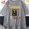 Summer In Italy Mona Lisa Painting Design Unisex T-Shirt