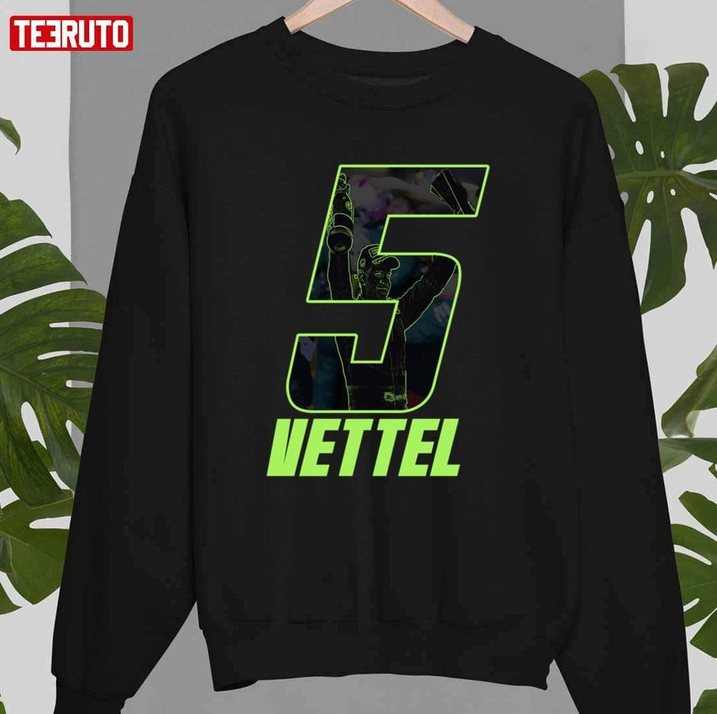 Number 5 Neon Design Sebastian Vettel 2022 Unisex T-Shirt
