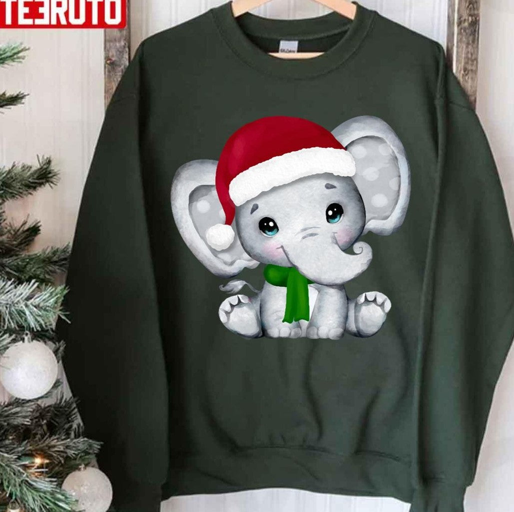 Baby Elephant Christmas Unisex Sweatshirt