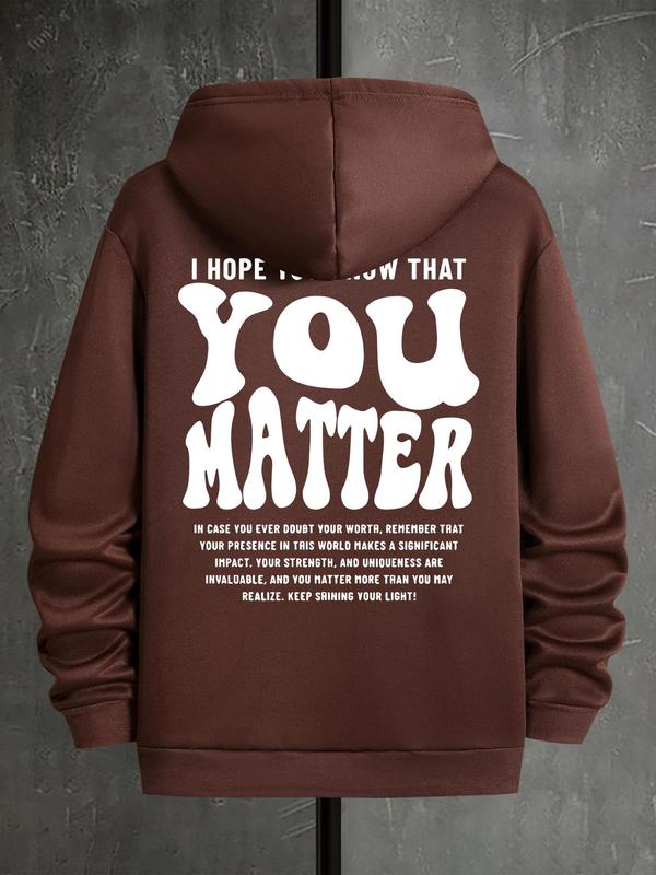 Letter Print Men's Casual Drawstring Hoodie, Regular Fit Sweatshirt for Spring & Fall, Fashionable Daily Men's ClothingÂ 