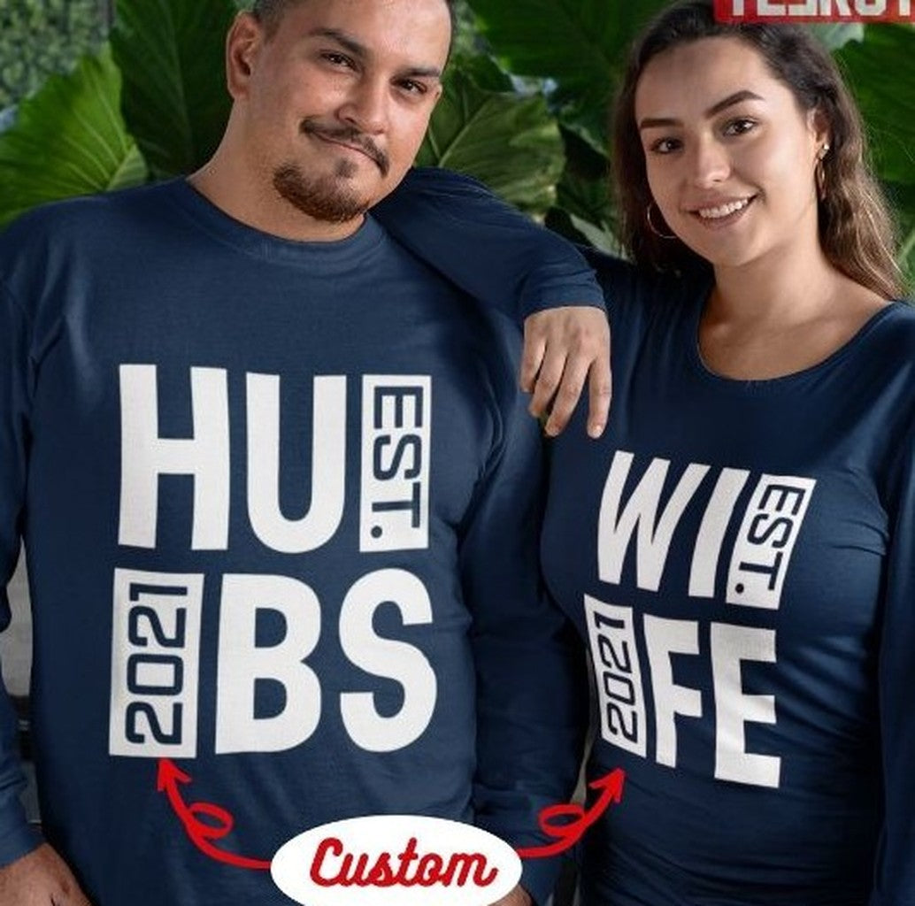 Personalize Est Year Husband Wife Matching Couple Valentine Sweatshirt
