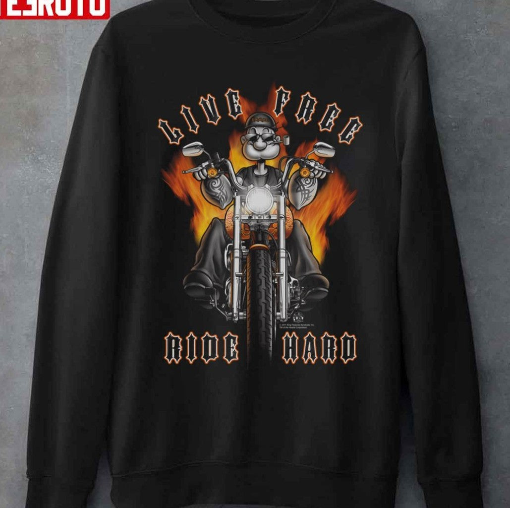 Popeye Ride Hard Brand Popeye The Sailor Unisex Hoodie
