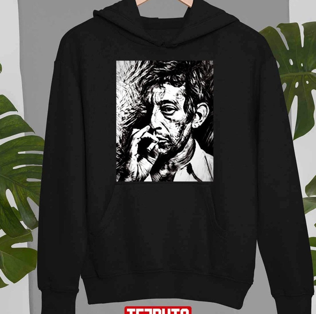 Serge Gainsbourg Noirs Ne Dessin Blanc Graphique Unisex T-Shirt