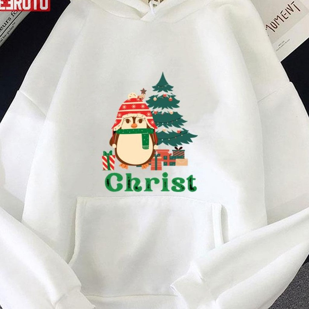 Penguin Christmas Greeting Season Begins With WintersUnisex Sweatshirt