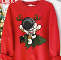 The Deer Astronaut Christmas On Tree Rocket Unisex Sweatshirt