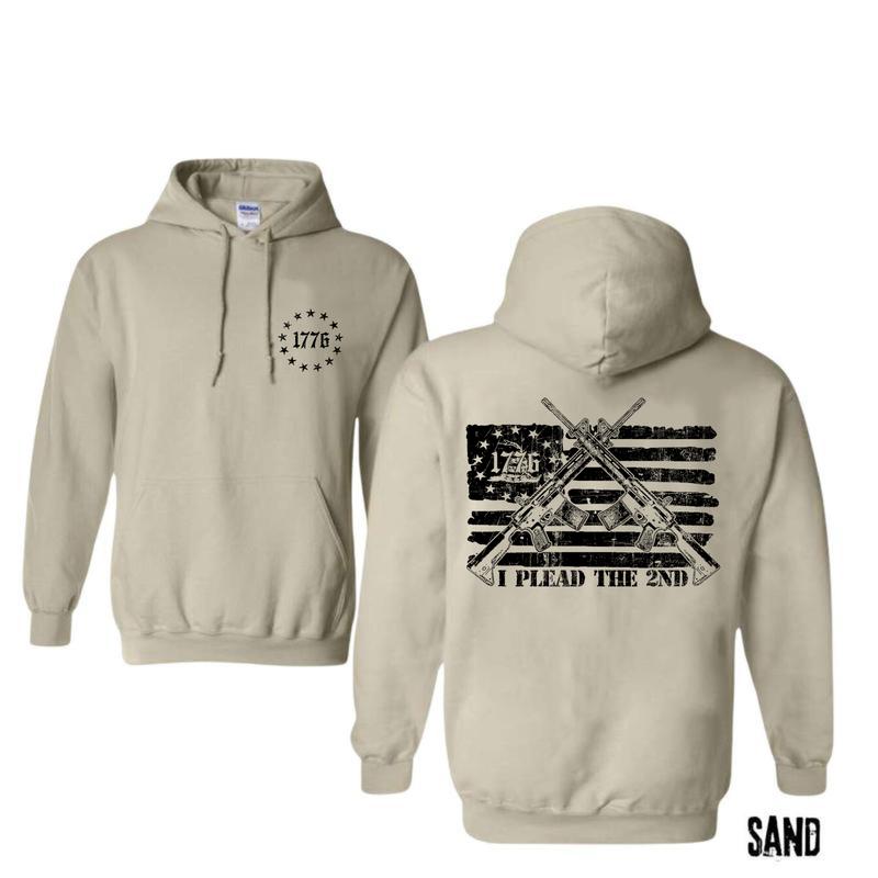 Vintage 1776 I Plead The 2ND Flag USA Hoodie for Men and Women Menswear Classic Sweatshirt